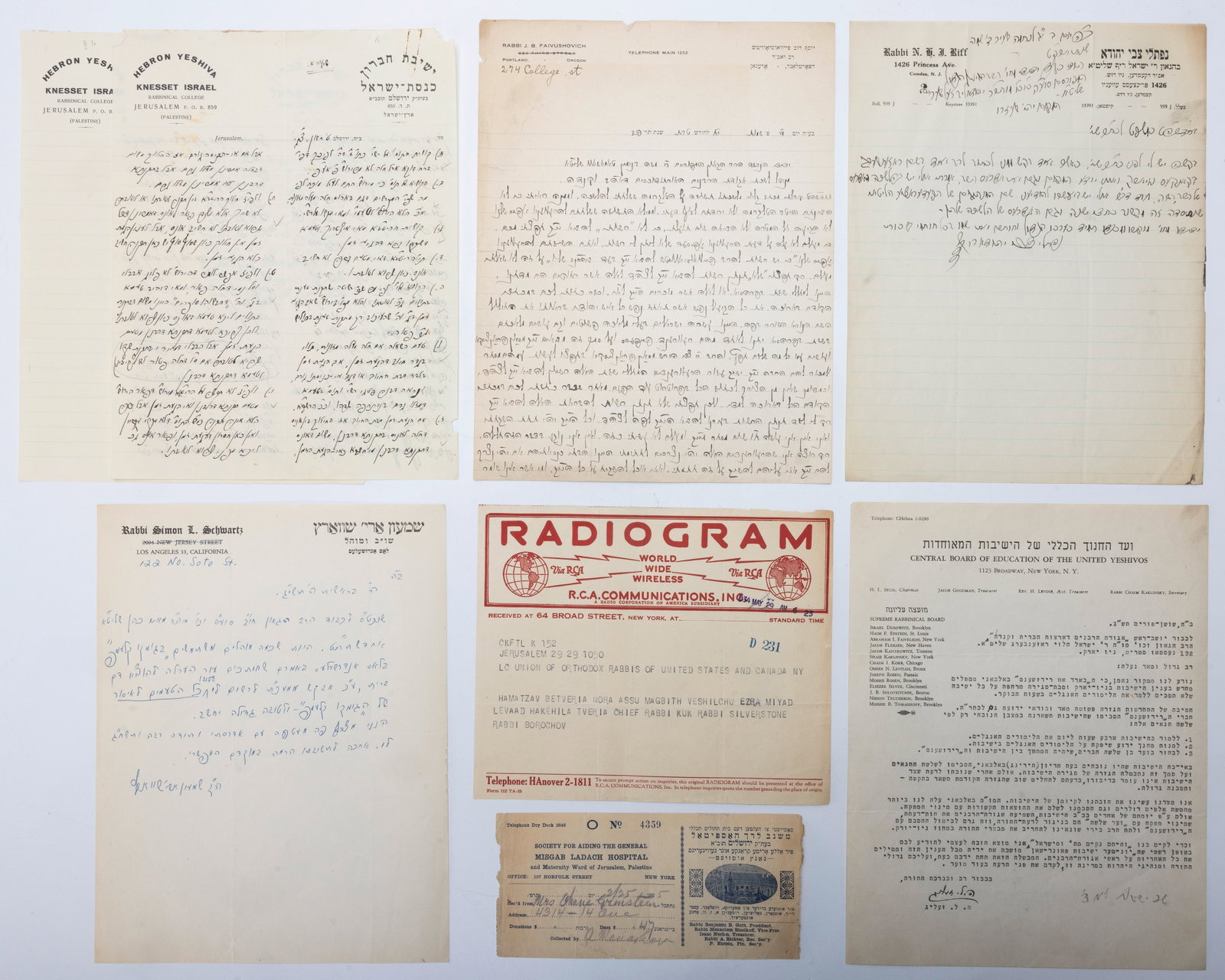 A COLLECTION OF HAND WRITTEN AND TYPED LETTERS FROM EARLY 20TH CENTURY AMERICAN AND WARSAW BASED RAB (1 of 9)