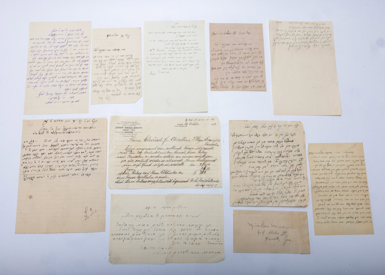 A MASSIVE GROUP OF 150 HEBREW AND YIDDISH LETTERS TO RABBI YOSEF CHAIM SONNENFELD (1 of 20)