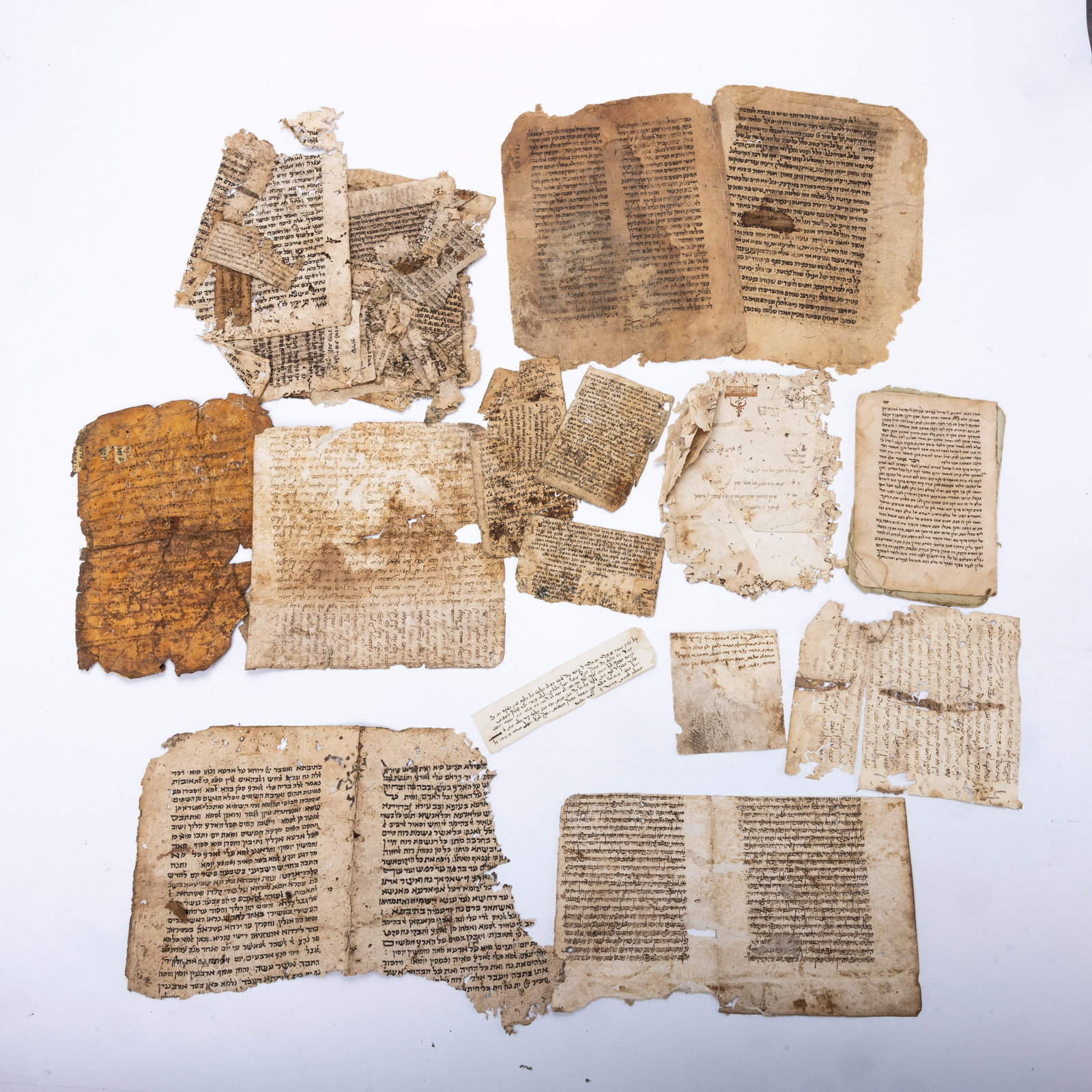A COLLECTION OF GENIZAH FRAGMENTS. 18th century and later. Consisting of 12 fragments from various H (1 of 6)