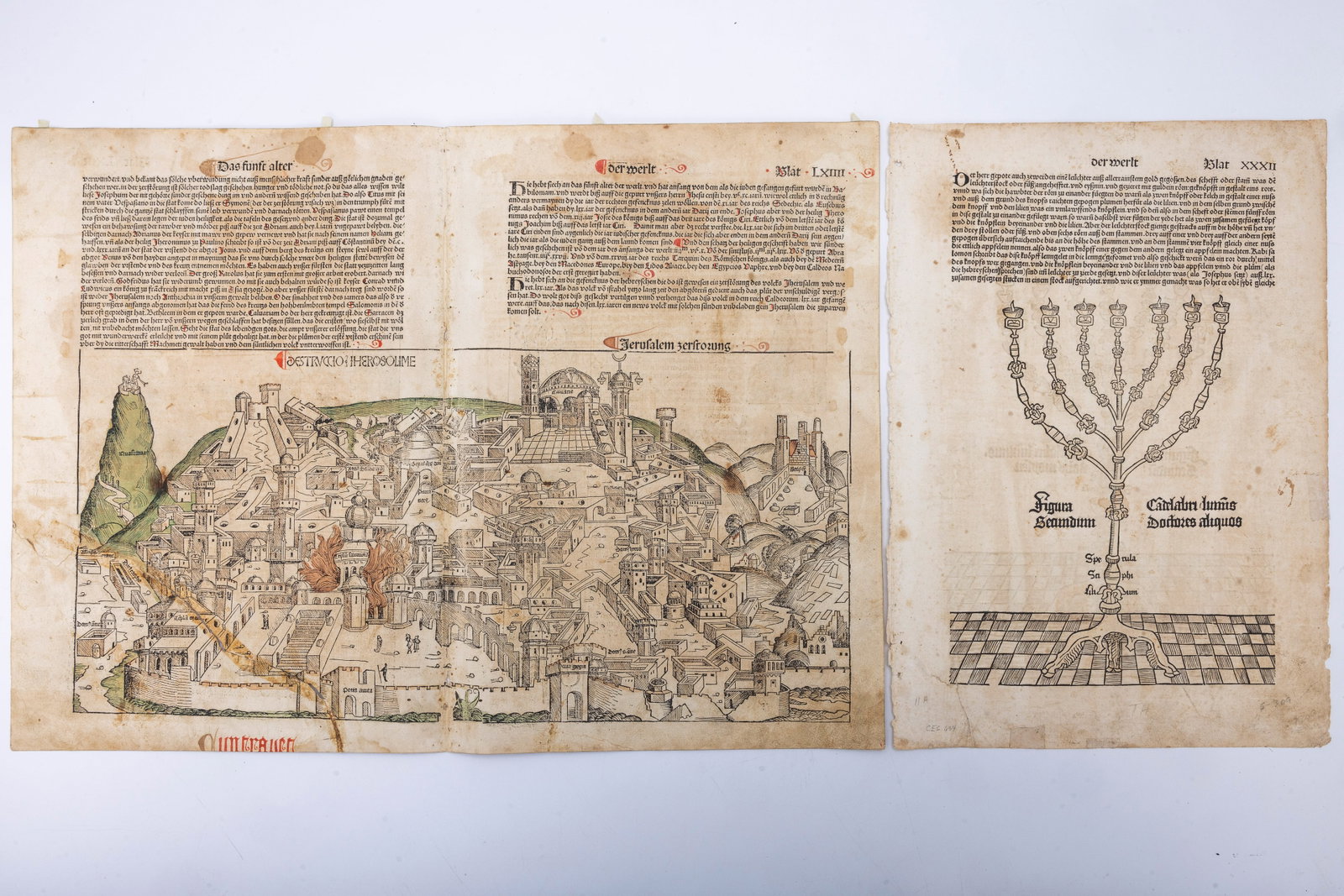 ORIGINAL WOODCUT VIIEW OF JERUSALEM - NUREMBERG CHRONICLE 1493 (1 of 7)