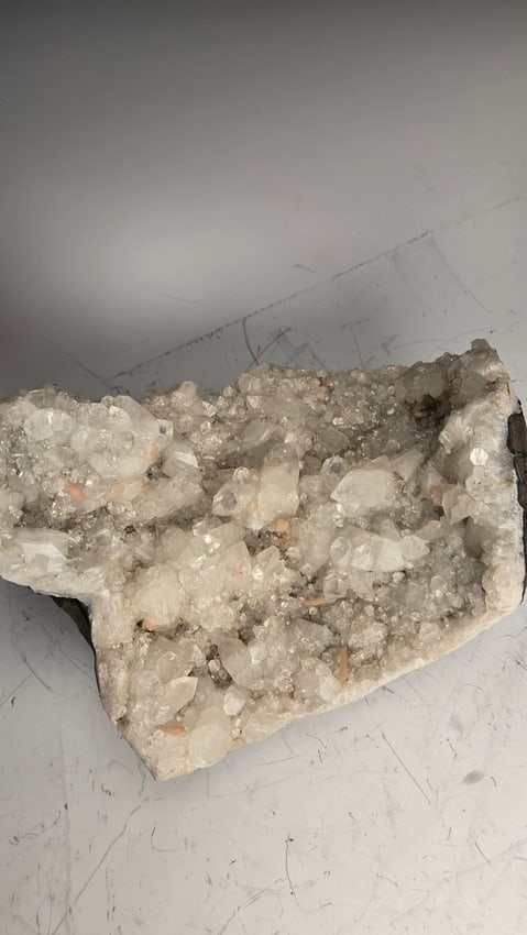 AN APOPHYLITE CRYSTAL CLUSTER PLATE. Nice clarity and color: A prime example of a large apophylite cluster in a U shaped formation. 10" tall