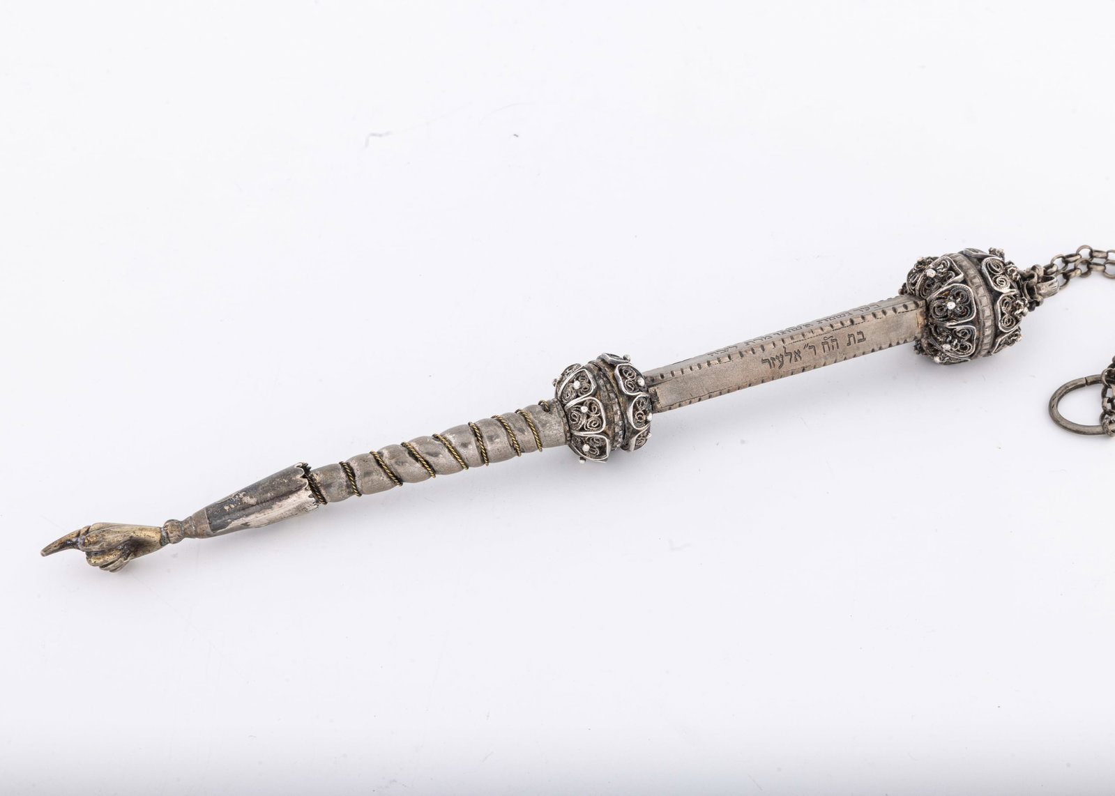 AN IMPORTANT SILVER TORAH POINTER. Poland, 1865 - 2