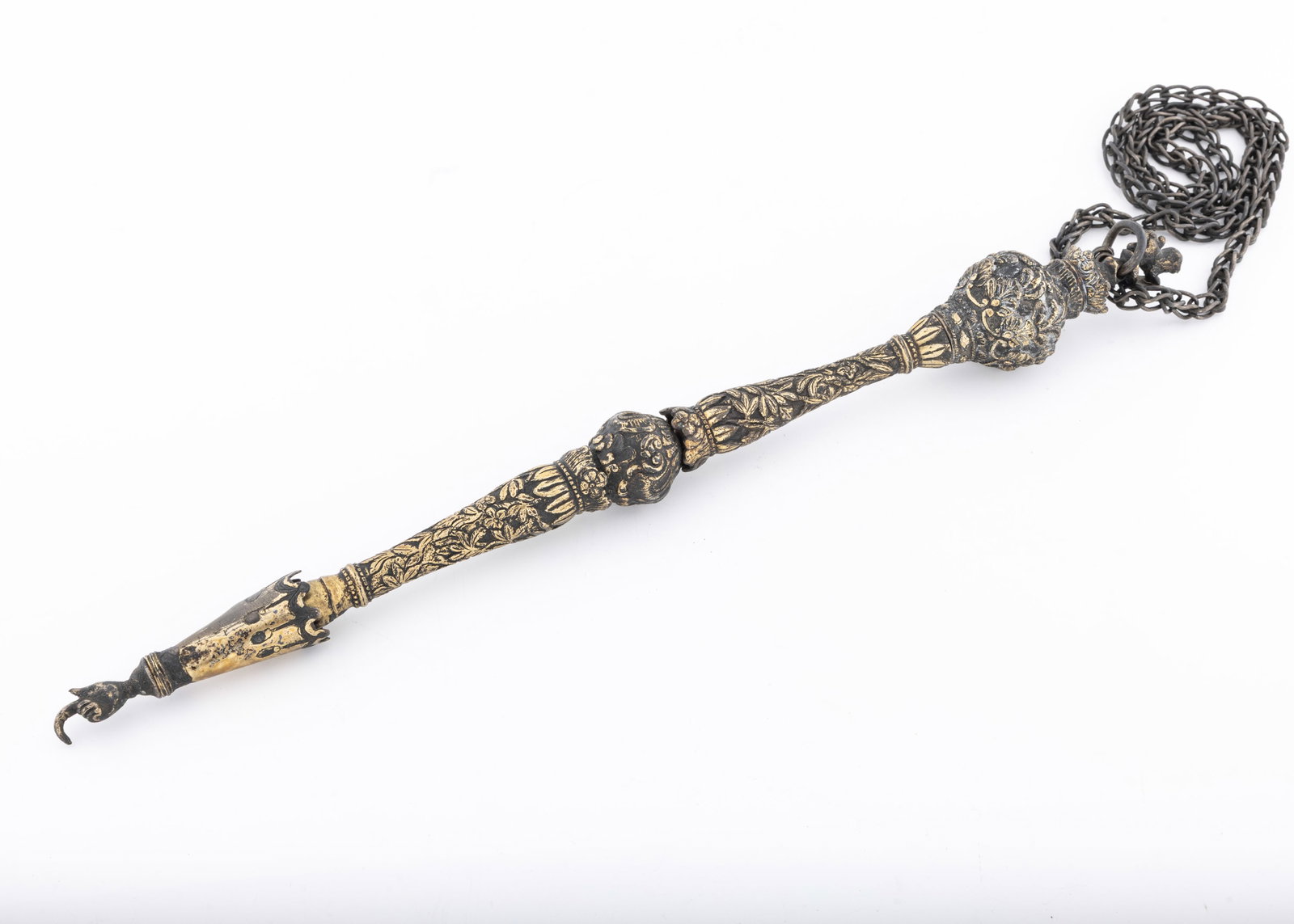 A MONUMENTAL PARCEL GILT SILVER TORAH POINTER. Germany, 18th century (1 of 5)