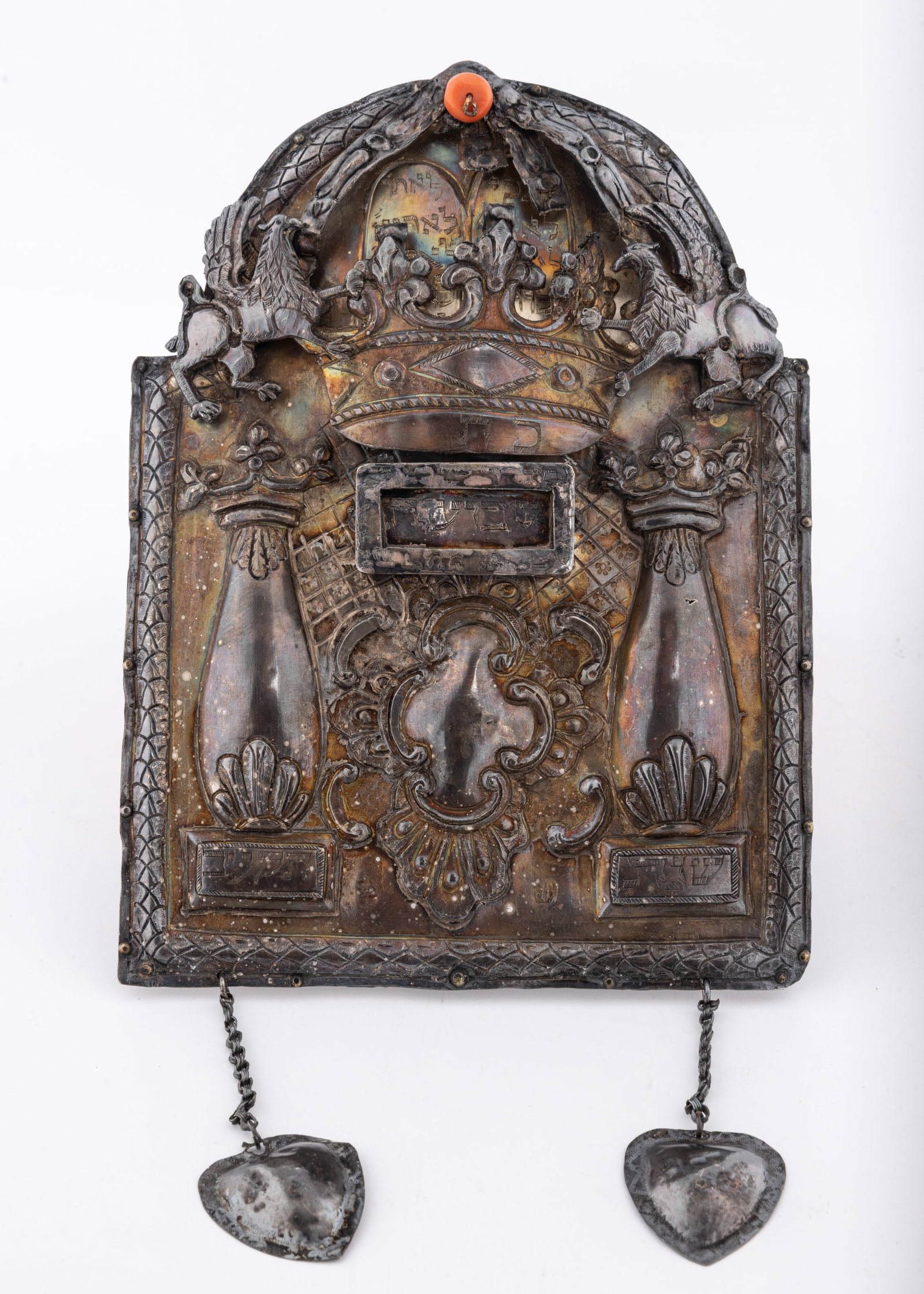 AN EARLY SILVER TORAH SHIELD. Poland, c. 1812 (1 of 5)