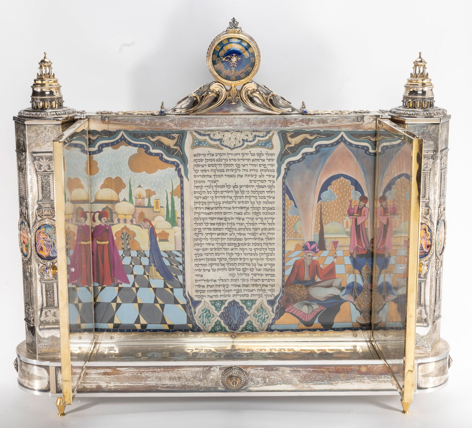 A MONUMENTAL STERLING ENCASED MEGILLAH BY YAAKOV DAVIDOFF. (1 of 6)