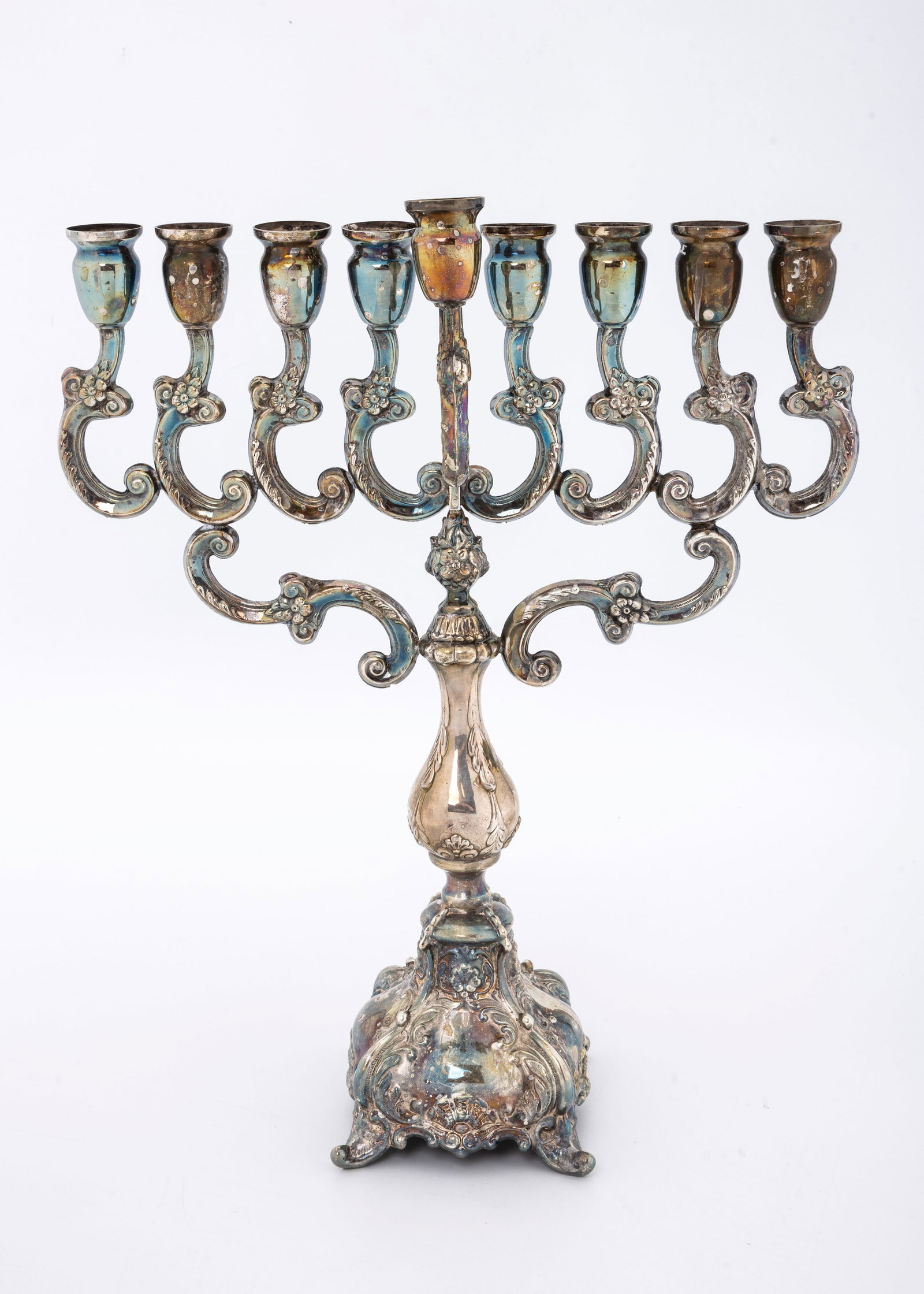 A LARGE STERLING SILVER HANUKKAH MENORAH. Israel, c. 2000 (1 of 2)