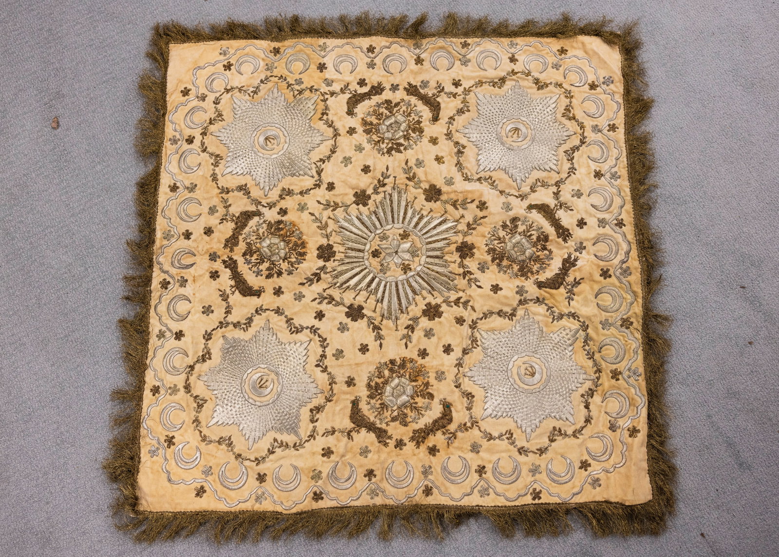 A GROUP OF SYNAGOGUE TEXTILES. American, 20th century.: Including a chuppah, an Indian bima cover and others.