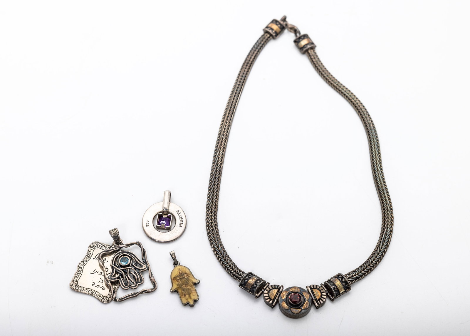 A GROUP OF STERLING SILVER ISRAELI JEWELRY. (1 of 2)