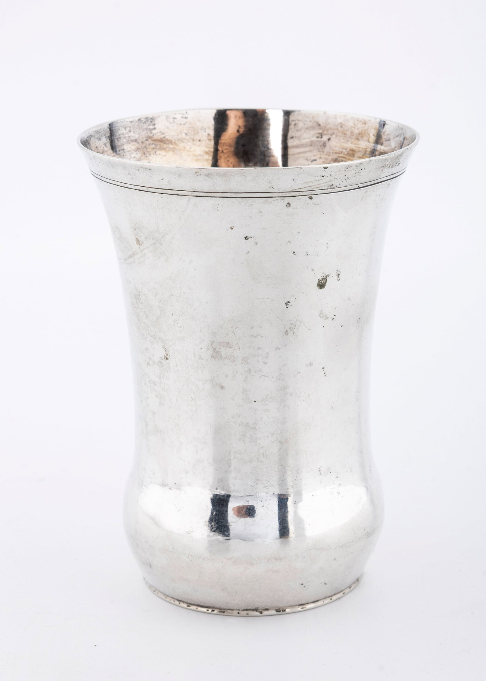 A LARGE SILVER KIDDUSH GOBLET. Vienna, 1832. (1 of 2)