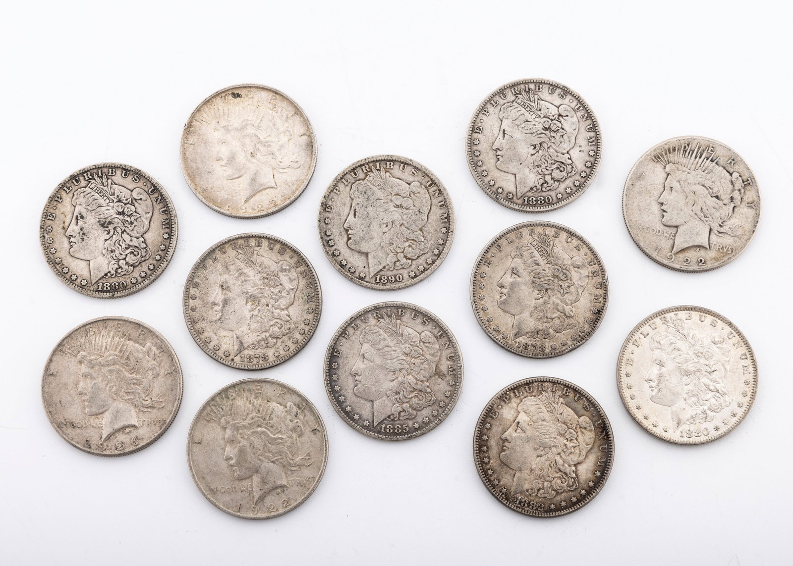 12 SILVER DOLLARS - 2