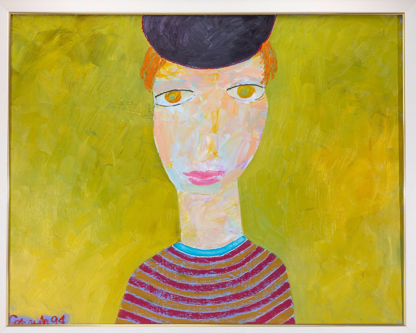VALERY KONEVIN,1994 (LENINGRAD 1952 -): Young man by Valery Konevin, a prominent Russian artist born in 1952. this late 20th-century artwork exemplifies Konevin's innovative approach and his significant contributions to contemporary