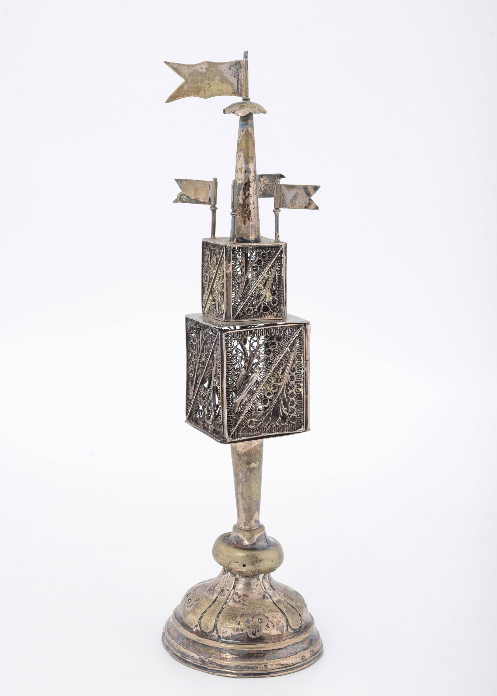 A VERY LARGE SILVER SPICE TOWER. Berlin, c. 1860 (1 of 4)