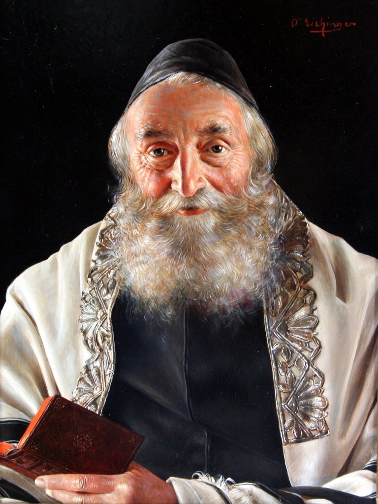 OTTO EICHINGER. OLD RABBI. Oil on board. 10” x 8”.: OTTO EICHINGER. OLD RABBI. Oil on board. 10” x 8”. Estimate $1,500 – 2,000