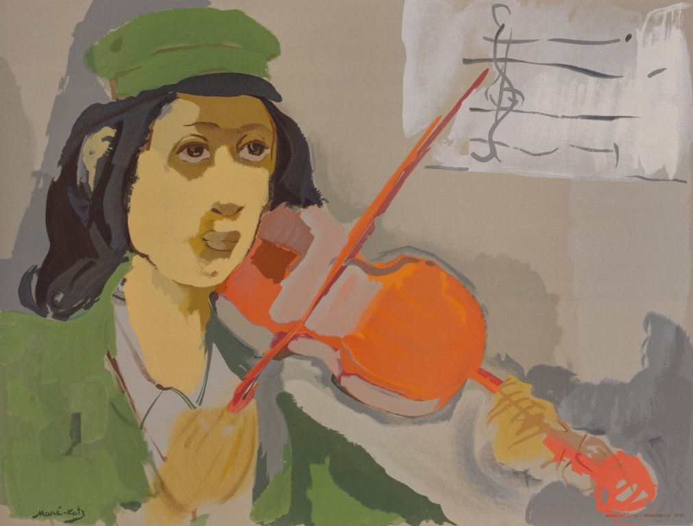 MANE KATZ (1894-1962) Kremenchug, Ukraine 1894-1962 Tel: MANE KATZ (1894-1962) Kremenchug, Ukraine 1894-1962 Tel Aviv (Russian / Ukrainian / French / Israeli). Title: Porfolio Stempeniou, 1966 1. Portrait of the Author 2. The Young Stempeniou 3. Stempeniou'