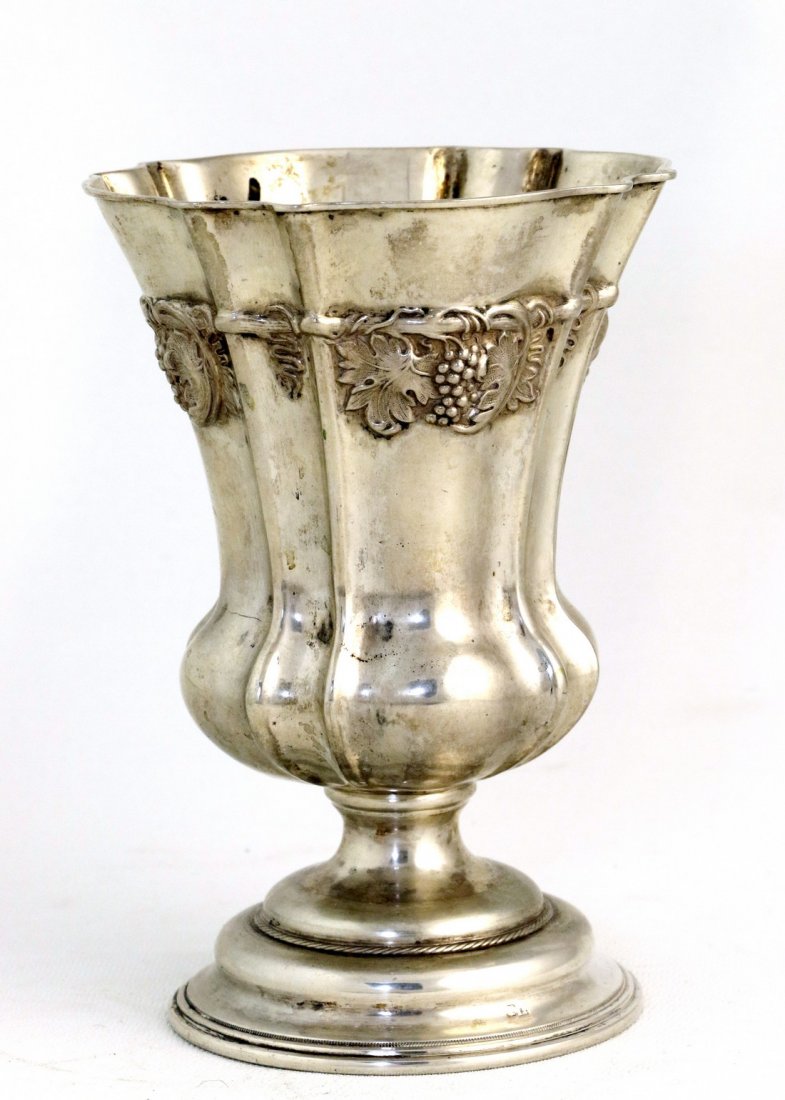 A LARGE SILVER GOBLET. Germany, 19th century. Chased (1 of 1)