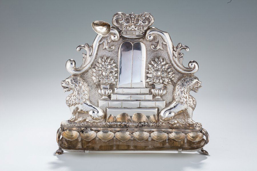 A SILVER CHANUKAH LAMP. Vienna, 1880. (1 of 1)