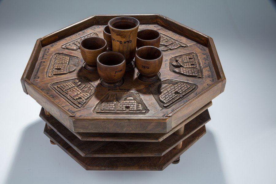 A LARGE OLIVEWOOD SEDER COMPENDIUM. Jerusalem, Early (1 of 1)
