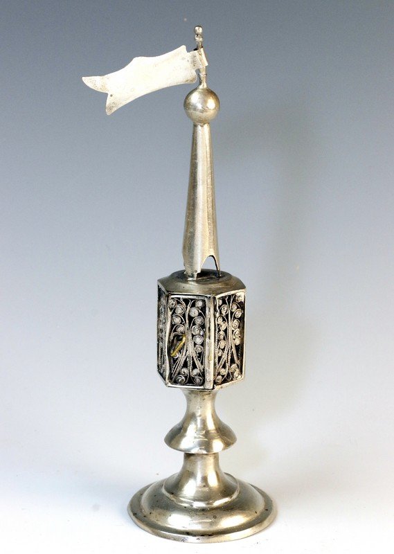 A SILVER SPICE TOWER. Poland, c. 1820. On round base (1 of 1)