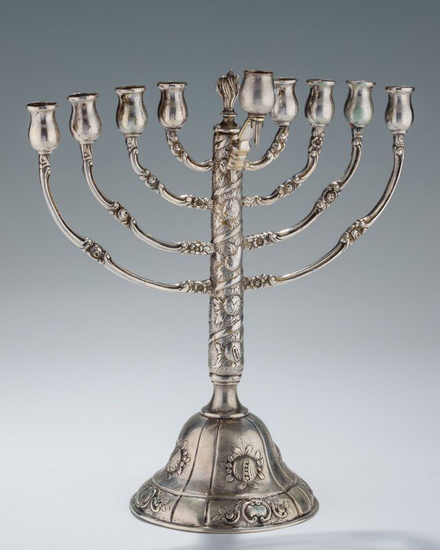 A SILVER CHANUKAH MENORAH. Germany, c. 1880. The base (1 of 1)