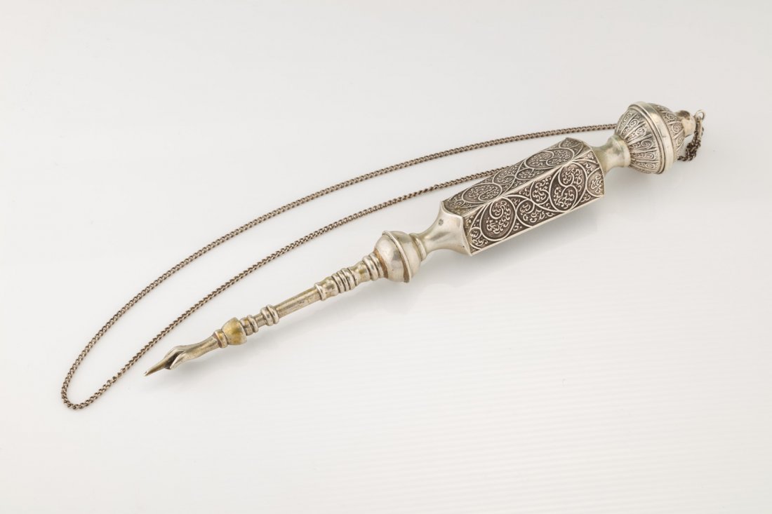 A SILVER TORAH POINTER. Dutch export, c. 1900. The (1 of 1)