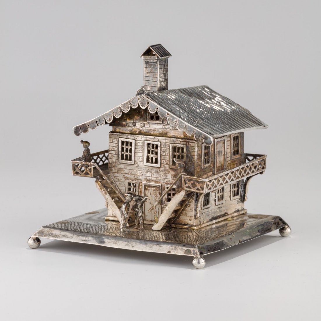 A LARGE SILVER CONTAINER. Dutch, 19th century. In the (1 of 1)