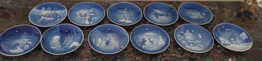 Bing And Grondahl Christmas Plates, 11 Pieces: 1969, 1973-1980, 1983, 1986, D 7 1/4". This Lot Is Locate Onsite And Will Be Available To Pick Up On Wednesday July 30th