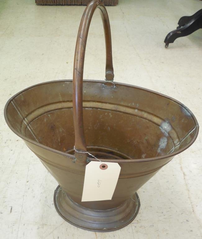 Vintage Copper Coal Bucket: Handled, 21" X 16 1/2" X 11 1/2"