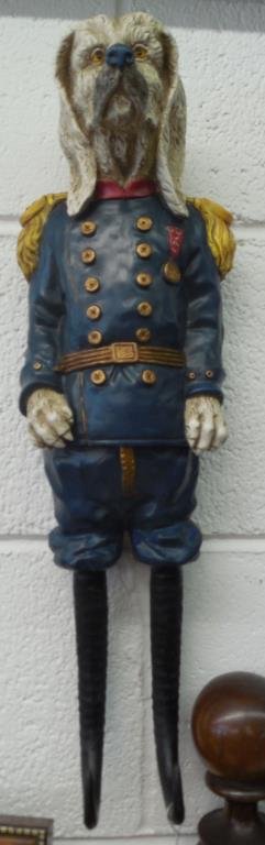 Designer Coat Hook: Dog Form, Wall Mount, 2 Hook, H 18"