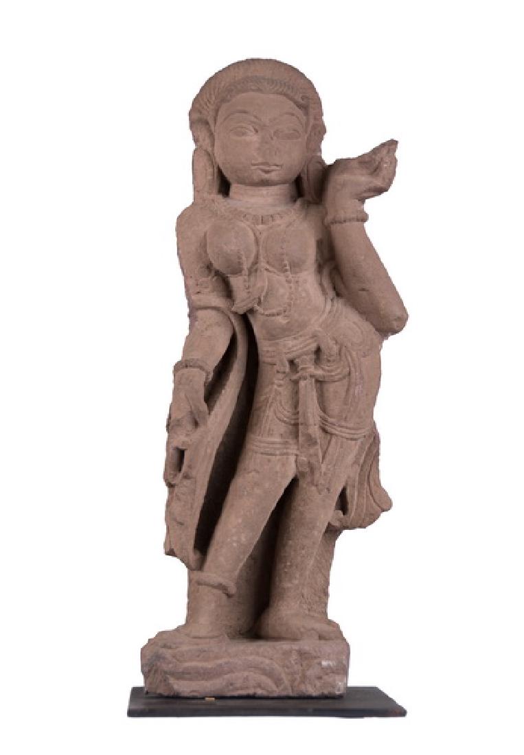 INDIAN RED SANDSTONE FIGURE OF A DEITY (1 of 6)
