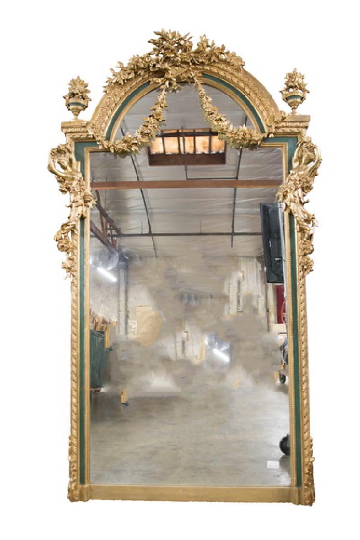 PAINTED & PARCEL GILT WALL MIRROR (1 of 5)
