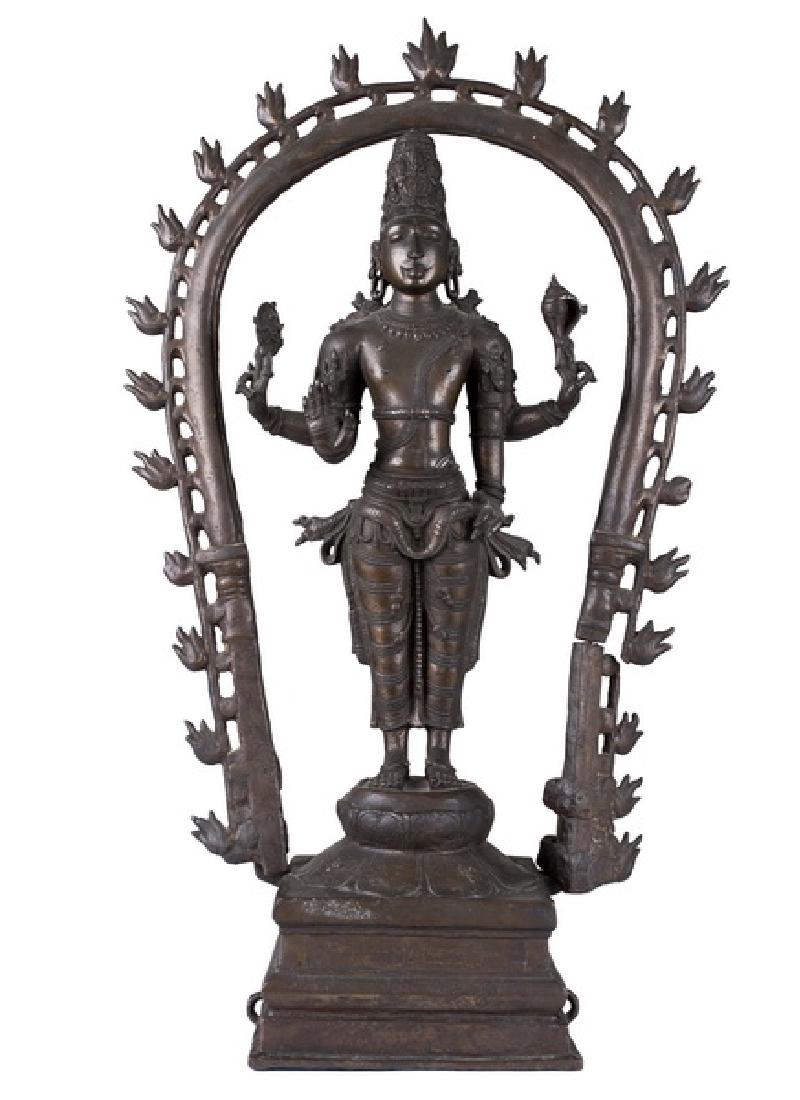 INDIAN BRONZE FIGURE OF VISHNU (1 of 9)