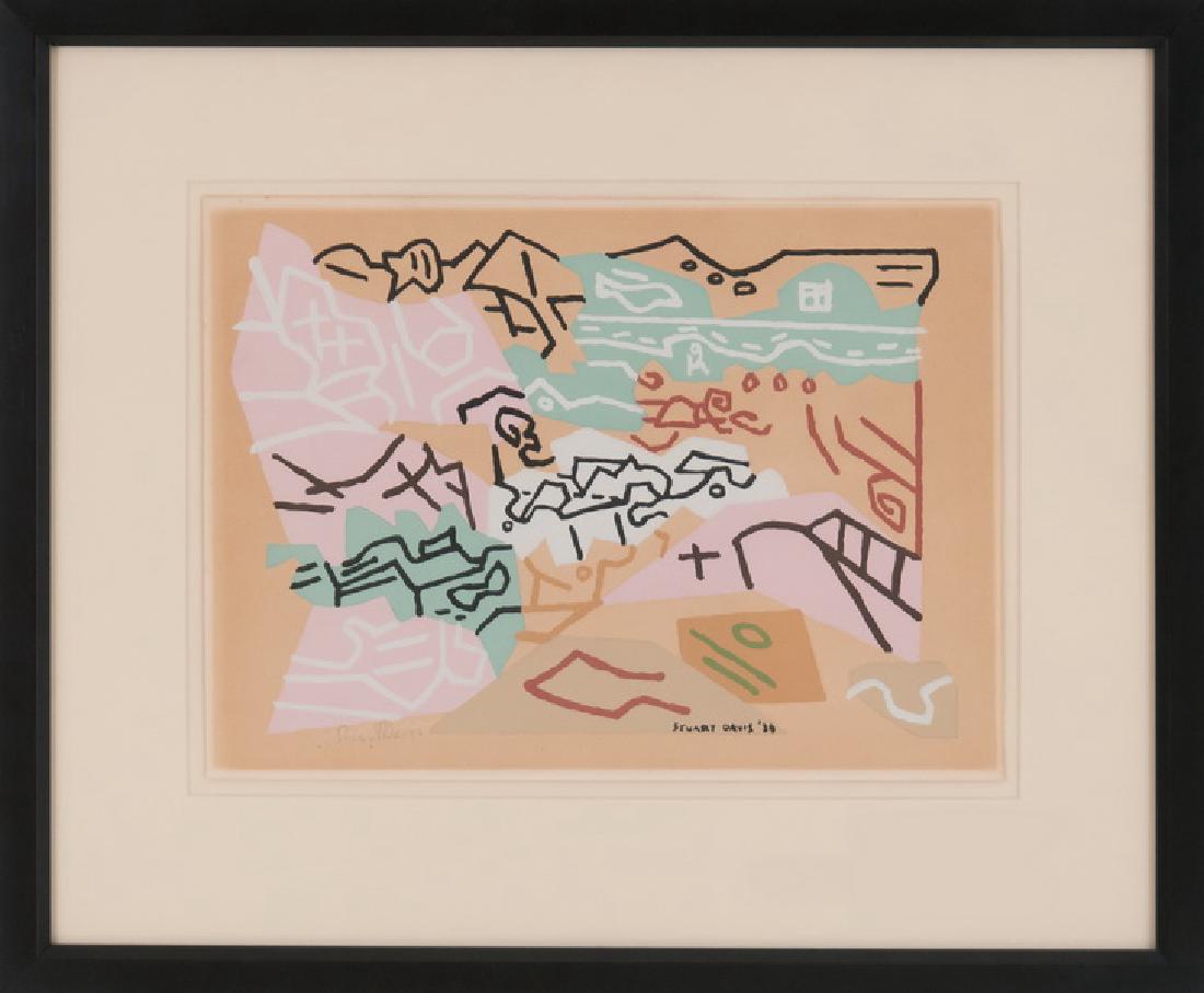 STUART DAVIS: "BASS ROCKS": circa 1941; Cole & Myers, 23 color screenprint signed in pencil; from an ed. of 100 8 1/2 x 12 inches