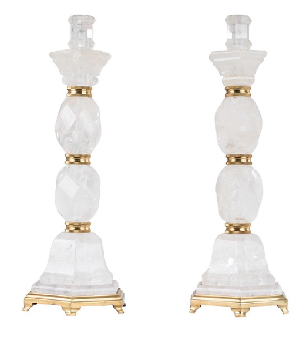 PAIR OF ROCK CRYSTAL CANDLESTICKS (1 of 5)
