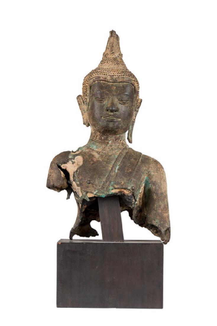 KHMER BRONZE BUST OF BUDDHA (1 of 6)