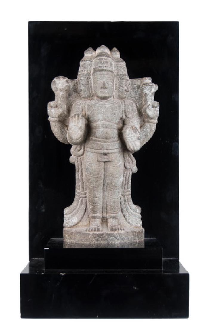 INDIAN CARVED STONE FIGURE OF A DEITY (1 of 5)