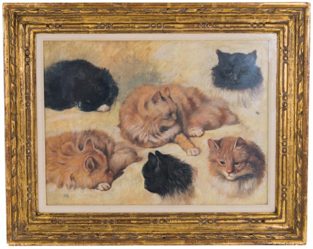 IN THE MANNER OF HENRIETTE RONNER: "STUDY OF CATS" (1 of 8)
