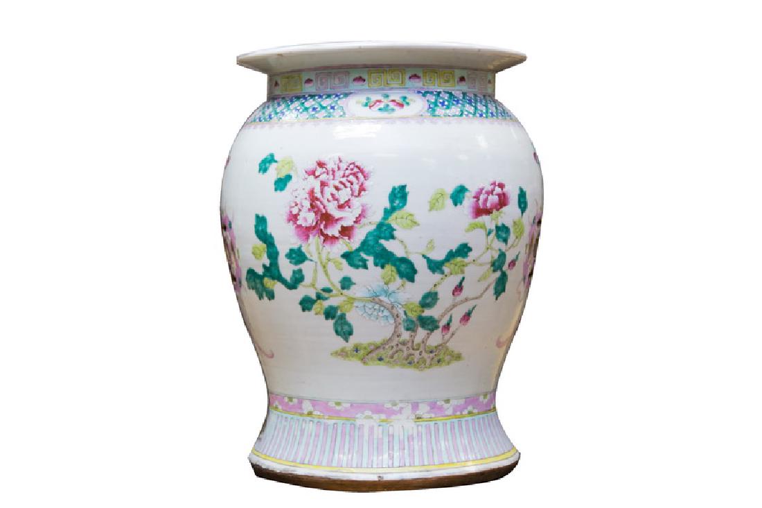CHINESE PORCELAIN "FAMILLE ROSE" GARDEN SEAT (1 of 7)