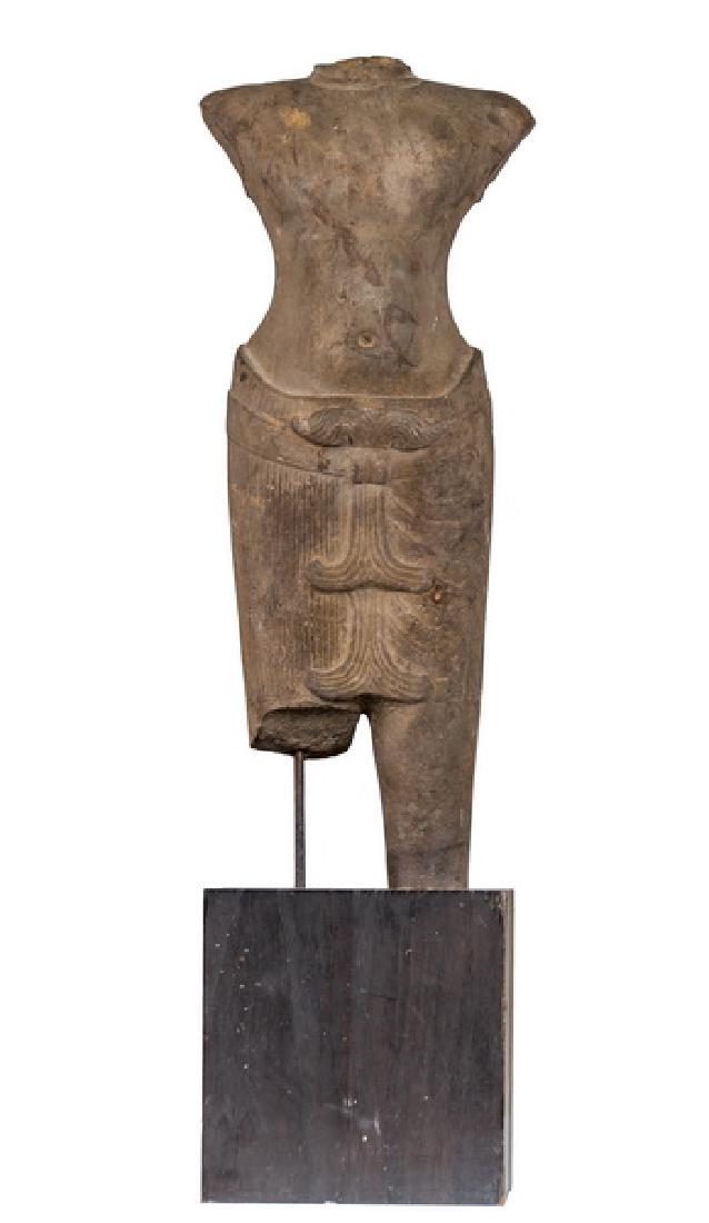 KHMER BUFF SANDSTONE TORSO OF BUDDHA (1 of 6)