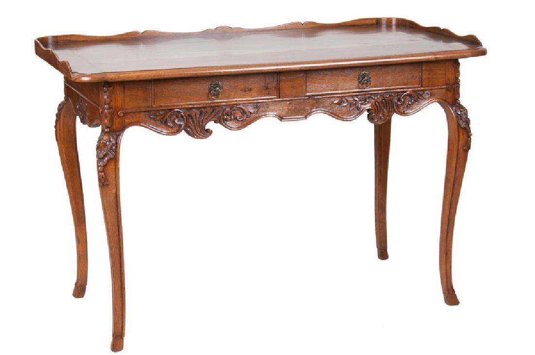 LOUIS XV CARVED OAK WRITING TABLE (1 of 7)