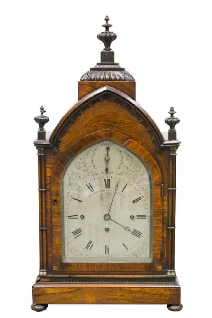 JOHN MOORE & SONS GOTHIC REVIVAL ROSEWOOD CASE MANTEL (1 of 10)