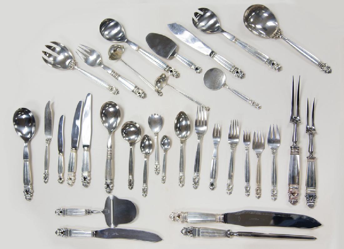 GEORG JENSEN STERLING FLATWARE SERVICE (1 of 8)