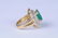 18 KARAT GOLD, DIAMOND, & EMERALD COCKTAIL RING - 7
