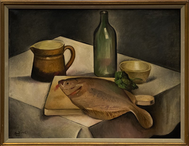 OTHON COUBINE: "STILL LIFE WITH FISH": oil on canvas signed lower right Provenance: Galerie Vildrac, Paris Stern Art Gallery 21 x 27 1/2 inches