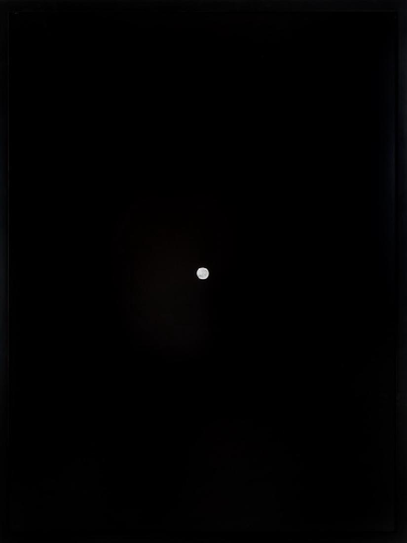 SARA CHARLESWORTH: "MOON": circa 2002 laminated Cibachrome print with lacquered wood frame; no. 1 from an ed. of 8 Provenance: Gorney Bravin + Lee, New York Margo Leavin, Los Angeles 41 Â½ x 31 Â½ inches