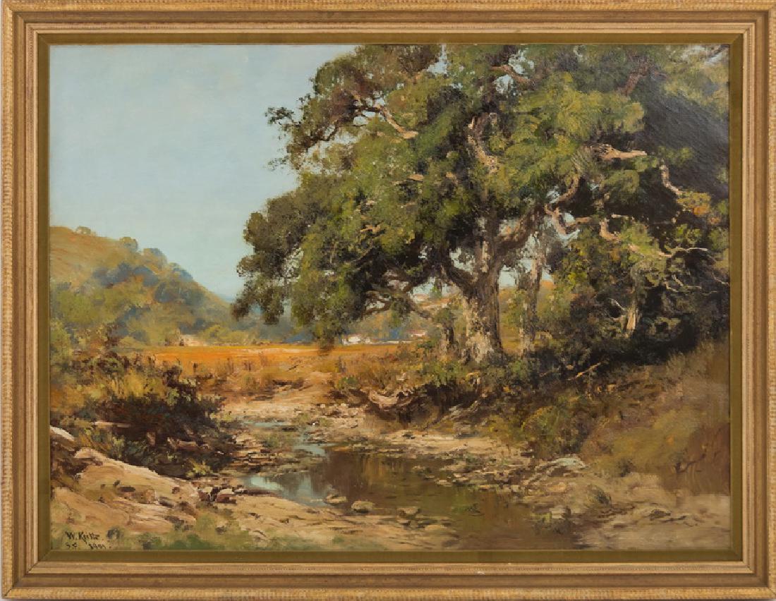 WILLIAM KEITH: "STREAM THROUGH THE VALLEY": circa 1901 oil on canvas signed and dated lower left Provenance.: Christie's--Los Angeles: October 29, 2008 [Lot 26] 30 x 40 inches