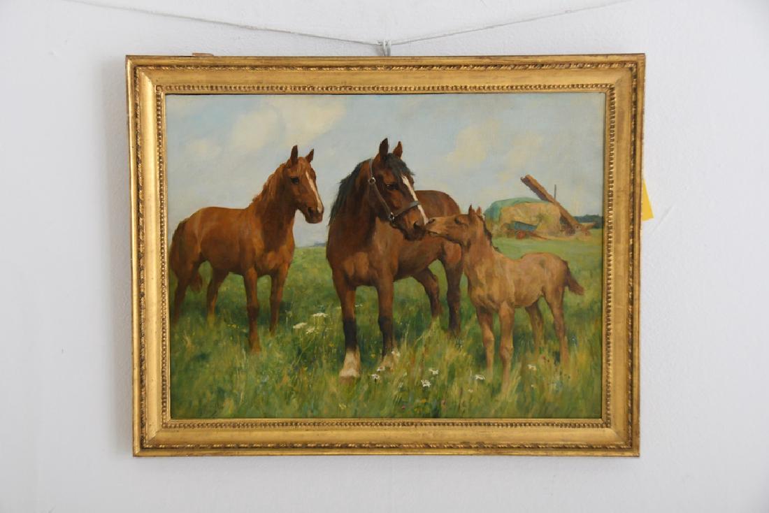 ARTHUR WARDLE: "HORSES": oil on canvas Provenance: Christie's--South Kensington, sale no. 7390: Oct. 17, 1996 [Lot 348] 18 x 24 inches