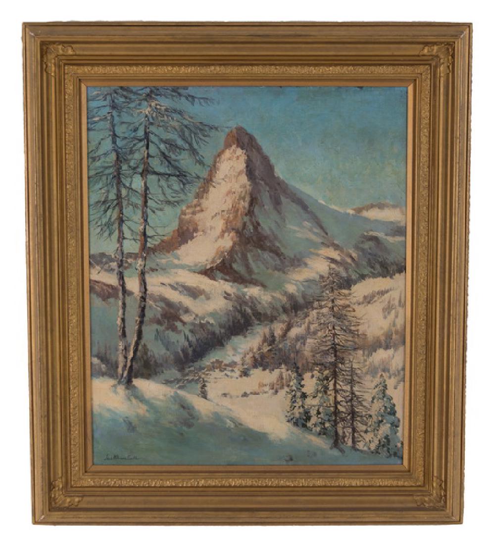 JACK WILKINSON SMITH: "MOUNTAIN LANDSCAPE": oil on canvas signed lower left 30 x 25 inches