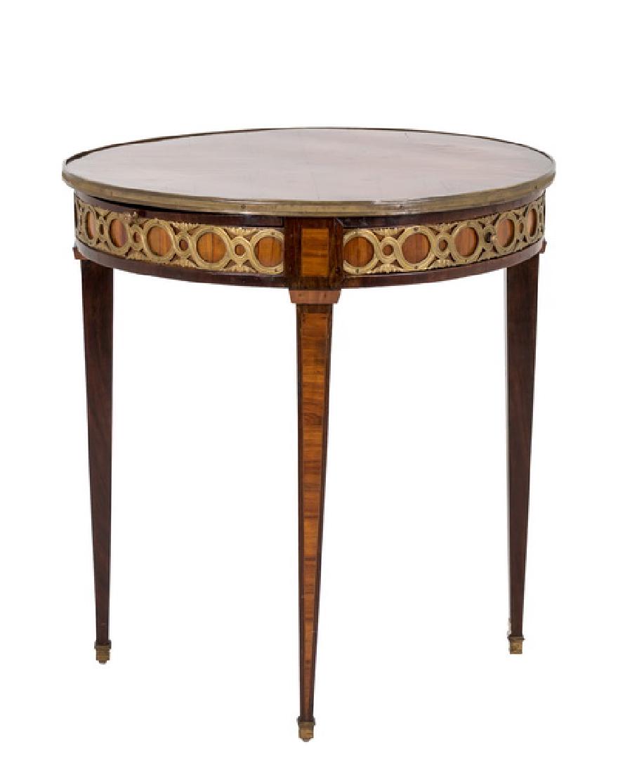 FRENCH KINGWOOD GUERIDON: 27 inches diameter; 29 1/2 inches high