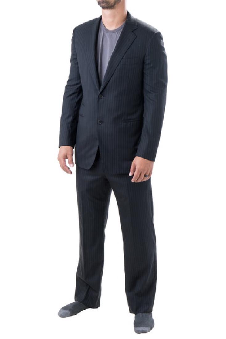HERMES BLACK & NAVY MEN'S PINSTRIPE SUIT (1 of 9)