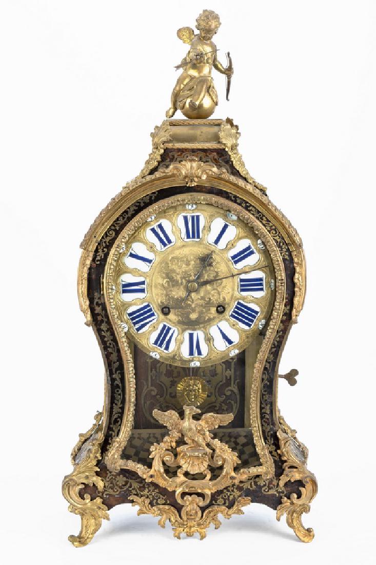 FRENCH BOULLE & GILT BRONZE MANTEL CLOCK (1 of 7)